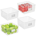 Metal Wire Food Organizer Storage Baskets with Label Slot D98446