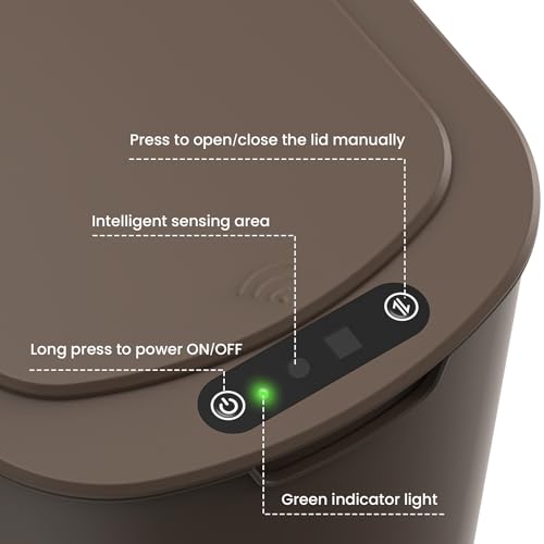 Automatic Motion Sensor 2.6 Gallon Touchless Trash Can White W408