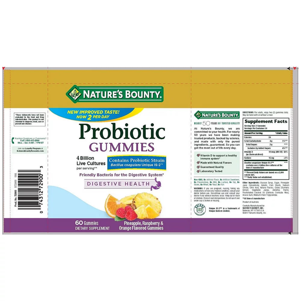Probiotic Gummies 60 ea Pack of 3 A508243