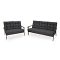 Charcoal Gray Fabric 2 Piece Sofa and Loveseat W991011