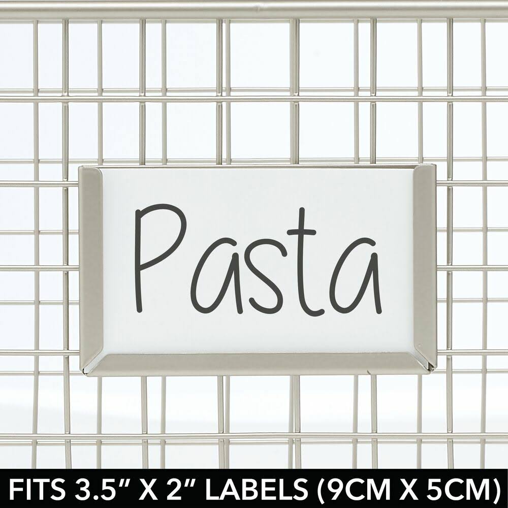 Metal Wire Food Organizer Storage Baskets with Label Slot D98446