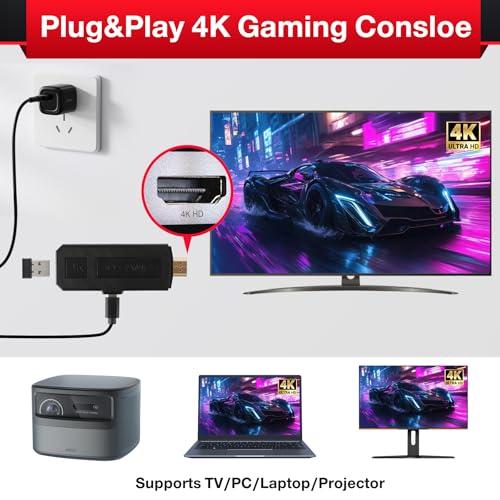 4K HDMI Video Console with 42,000 Classic Games, Dual 2.4G Wireless Controllers, 256GB Built-in B575