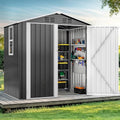 6x4ft Metal Outdoor Storage Shed with Window H334367