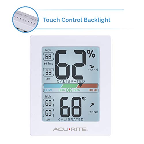 White 3 x 2.5 Inches Humidity Meter Hygrometer Indoor Digital Thermometer G325