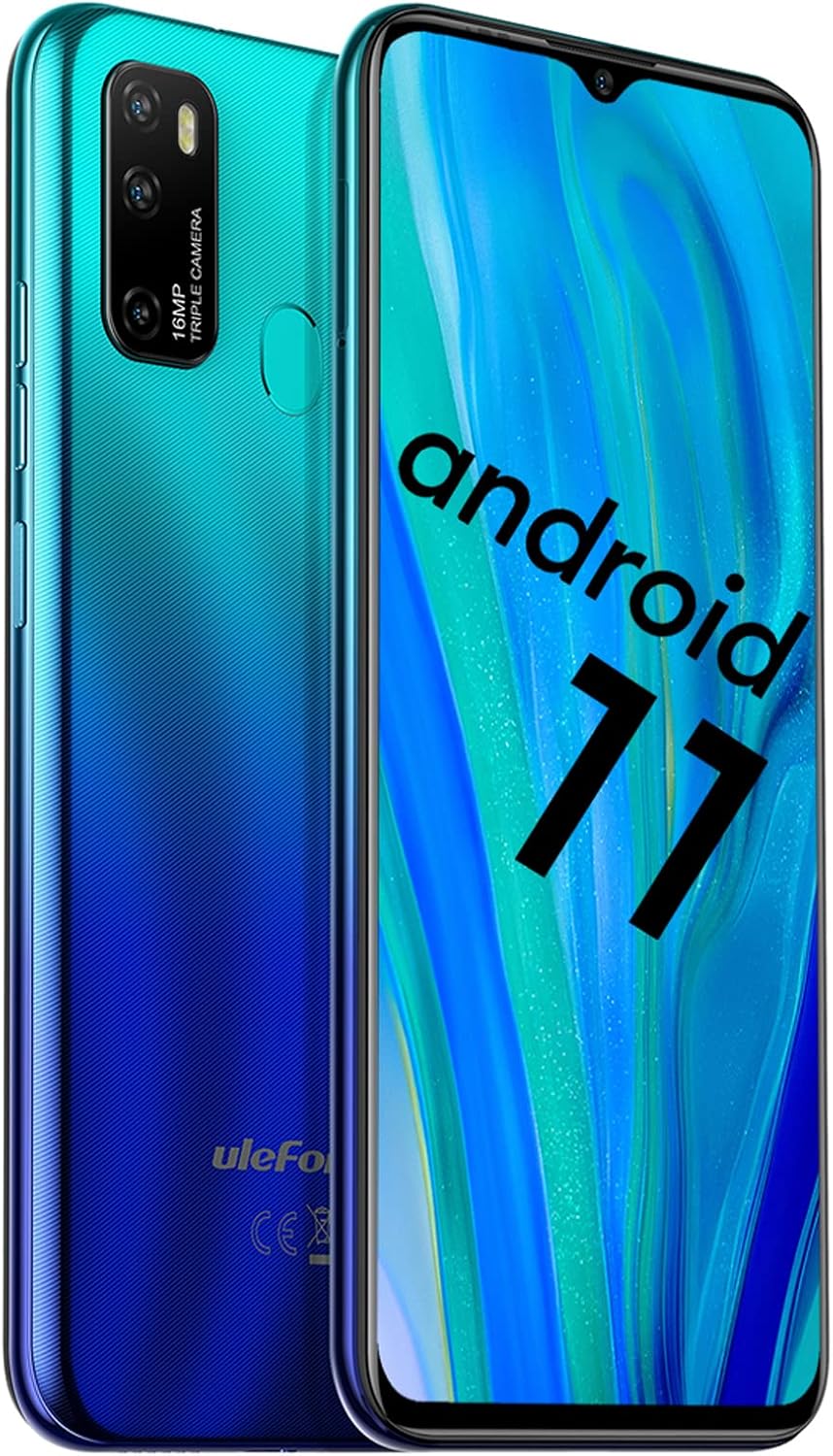 Unlocked Android Smartphone 6.52" Triple Camera Dual SIM 4500mAh Green A62317