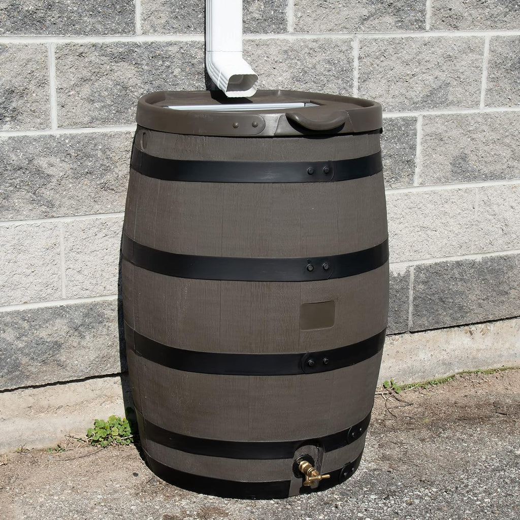 55 Gallon Polyethylene Rain Barrel with Removable Lid A452