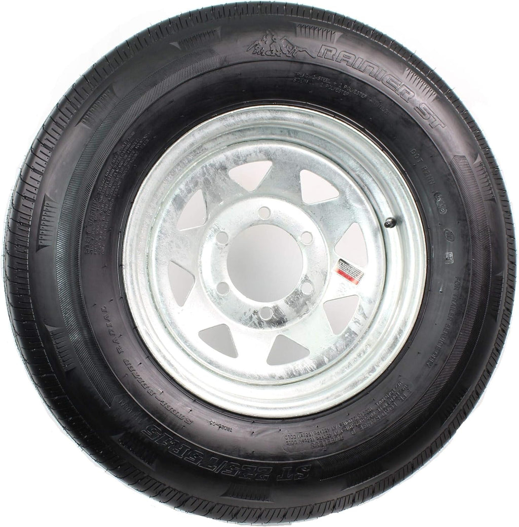 Radial Trailer Tire On Rim ST225/75R15 6 Lug Wheel Galvanized Spoke S9763