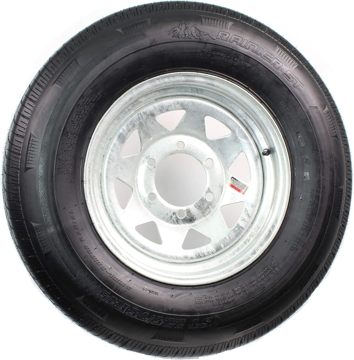 Radial Trailer Tire On Rim ST225/75R15 6 Lug Wheel Galvanized Spoke S9763