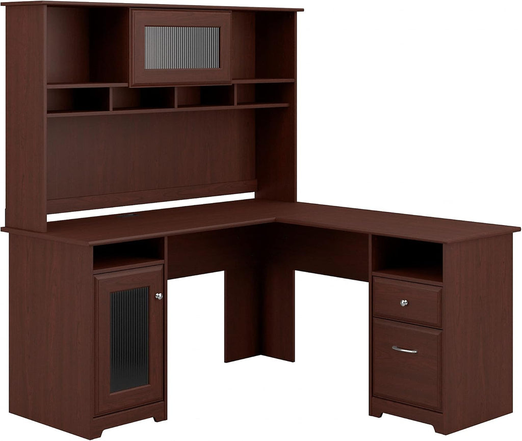 L Shaped Desk with Hutch K6834