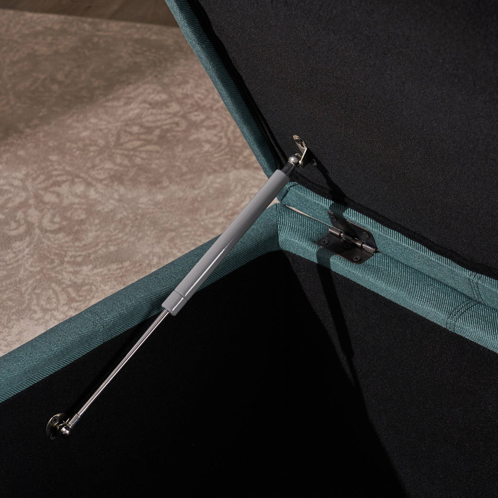 Dark Gray Fabric Storage Ottoman F839