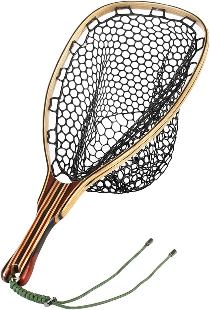 Black Aluminum Alloy Frame Fly Fishing Landing Net with Rubber Mesh Pack of 2 H23209