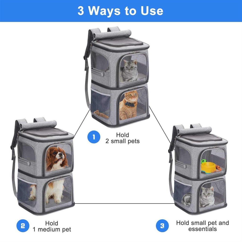 2-in-1 Double Pet Carrier Backpack H2602