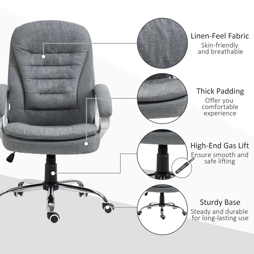 Grey Executive Chair with Adjustable Height V7604