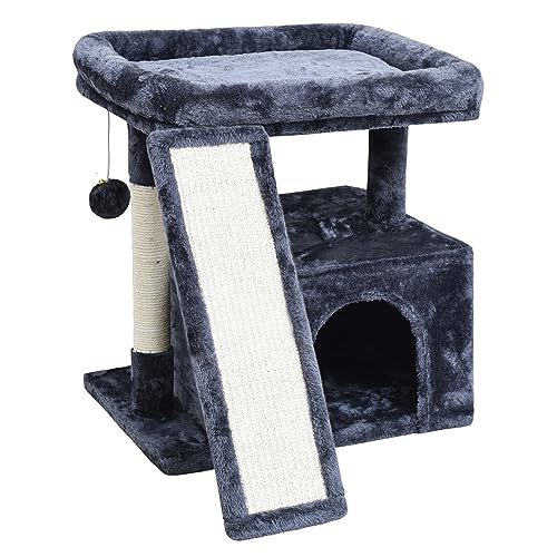 Light Grey Cat Tree with Scratching Post and Perch L1635