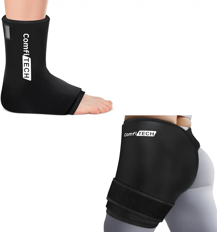Hip Ice Pack Wrap with Extended Straps and Ankle Ice Pack Wrap V348