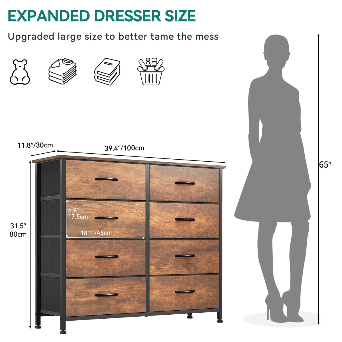 10 Drawer Fabric Dresser Y6969
