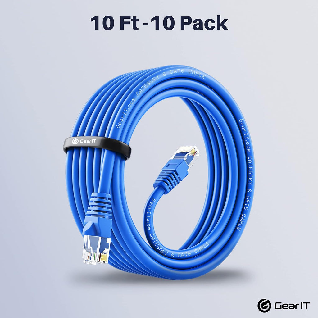 Cat 6 Ethernet Cable 100 ft 5-Pack Blue D38757