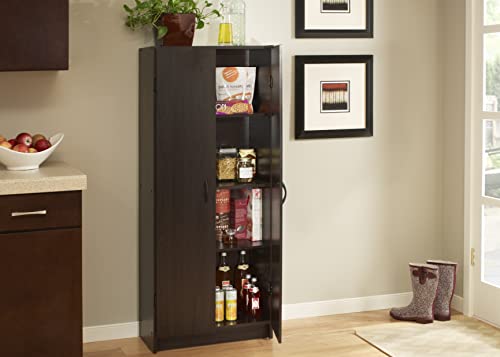 White 2 Door Pantry Cabinet with Adjustable Shelves A37865