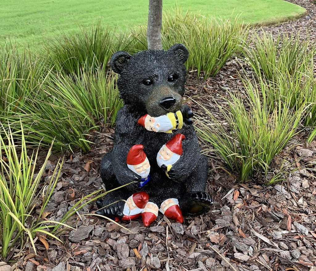 Black Bear Garden Gnome Statue D7625