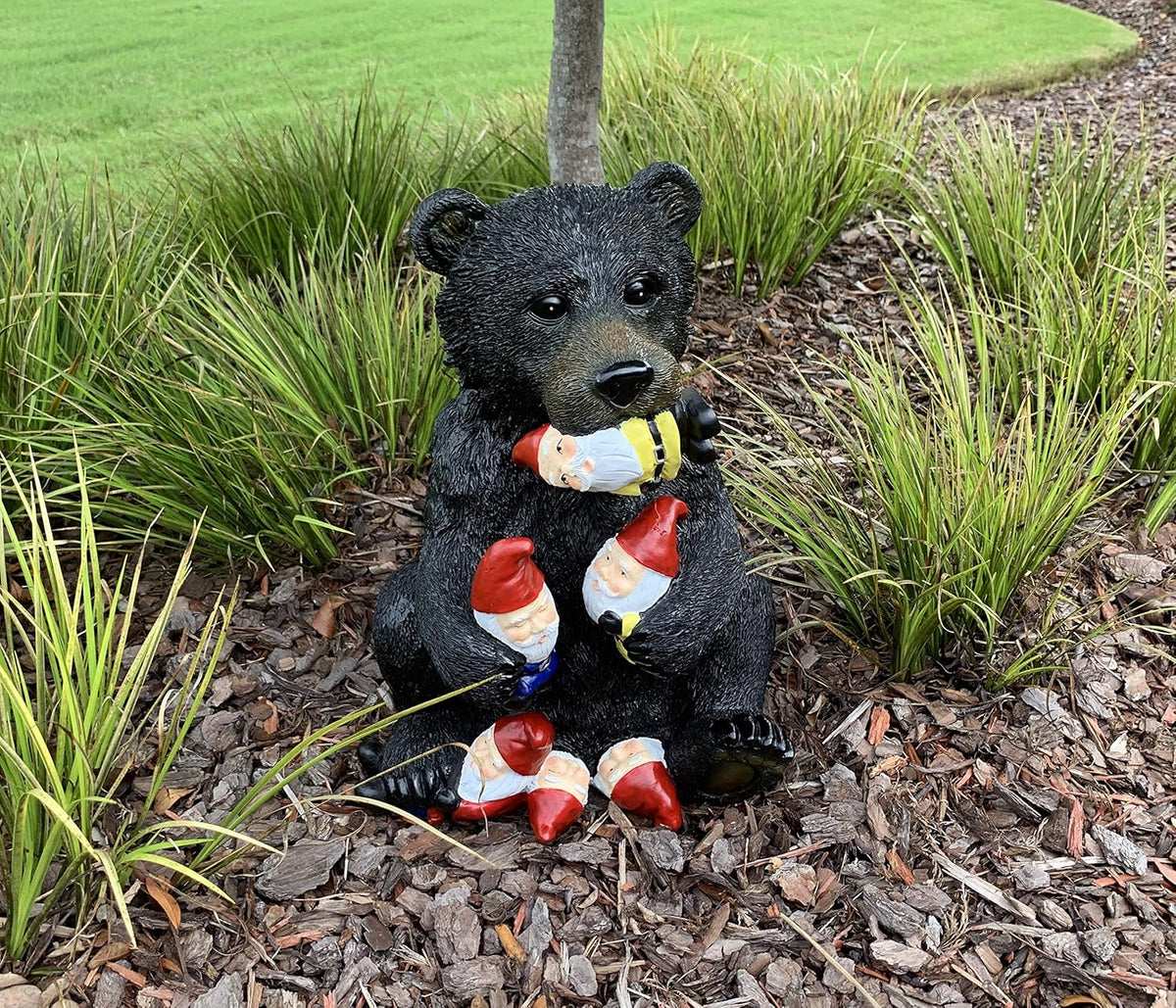 Black Bear Garden Gnome Statue D7625