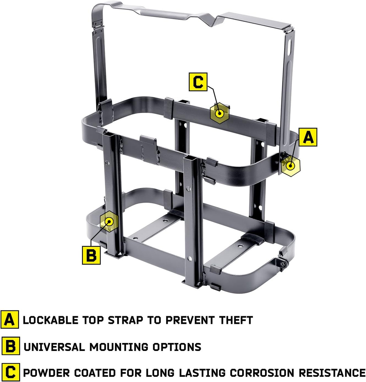 Black Jerry Gas Can Holder Q885
