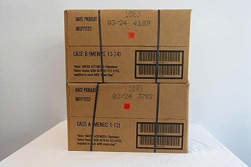 4 Pack US MRE Meals Ready to Eat with Heater Packs B89804
