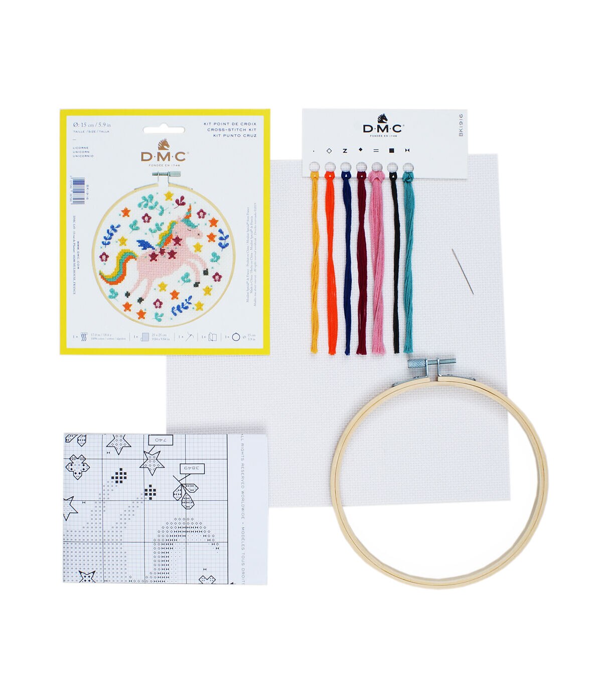 6 Unicorn Counted Cross Stitch Kit E8189