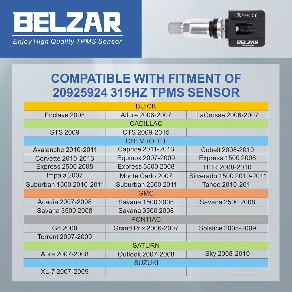 TPMS Tire Pressure Sensors 315MHz Preprogrammed Replacement 4 Pack N709