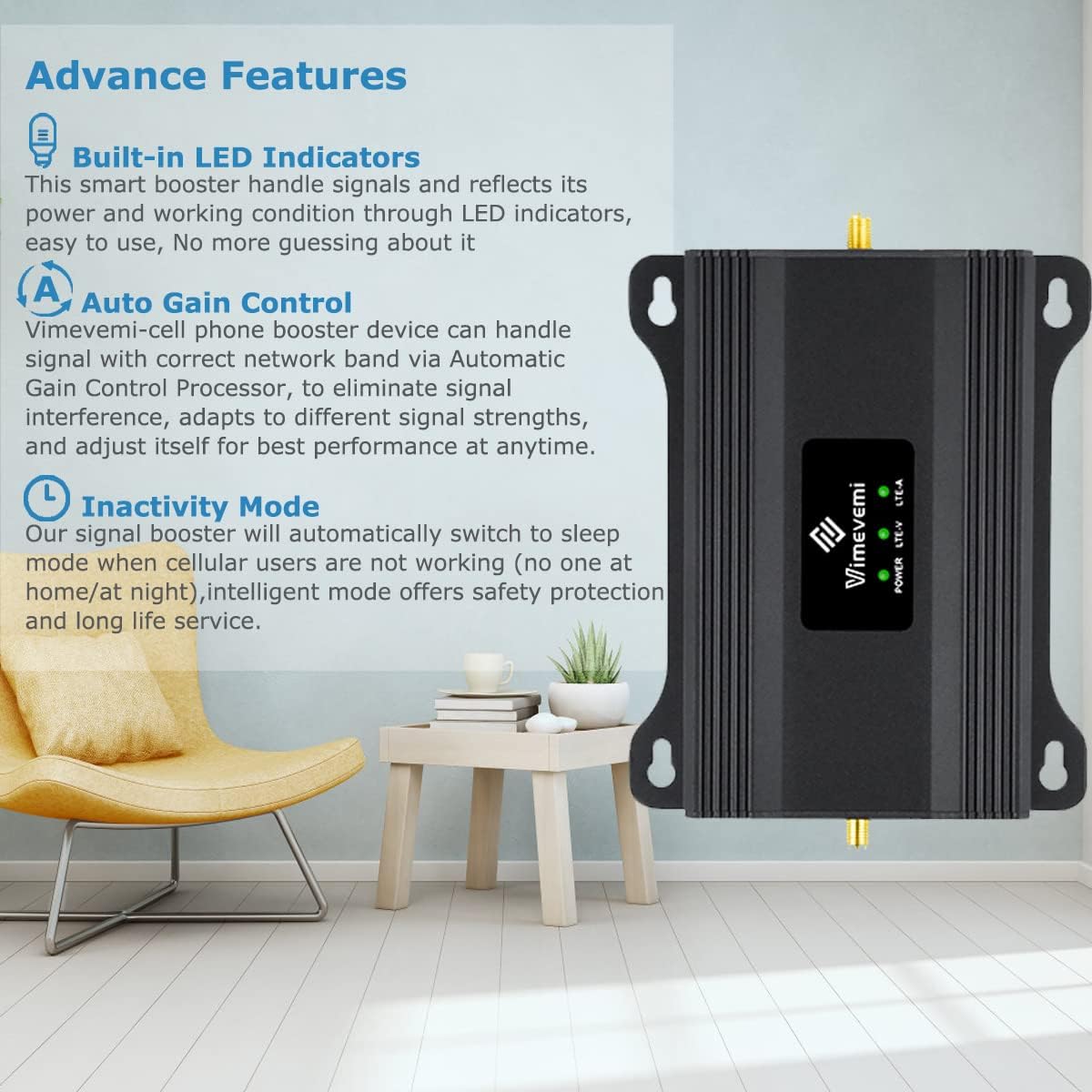 4G LTE 5G Cell Phone Signal Booster for Home 4000sqft Z832151