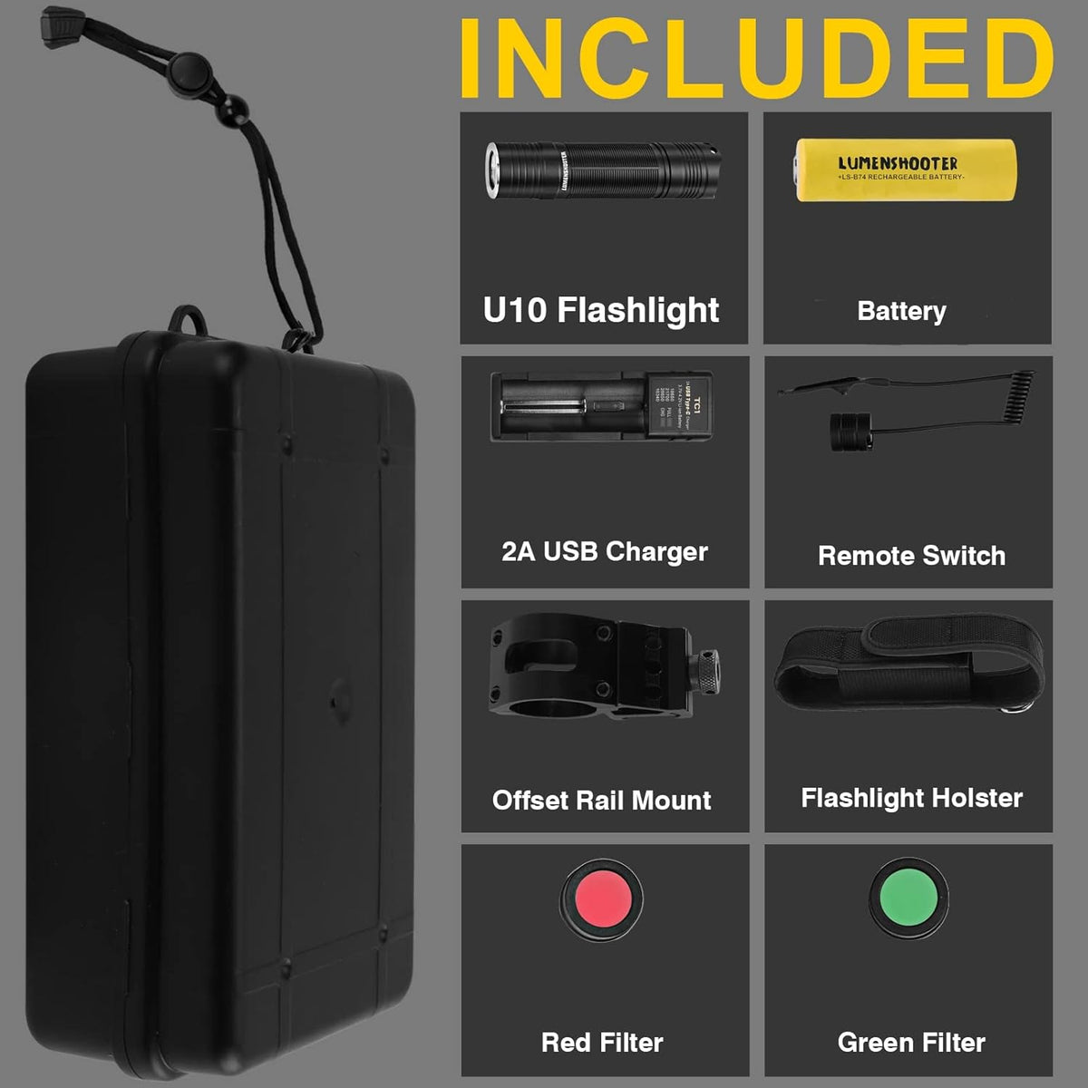 3000 Lumens Picatinny Rail Mount Tactical Flashlight with Pressure Switch C759