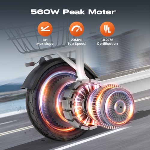 Electric Scooter with Seat, LED Display, 12" Tires, Foldable E7800