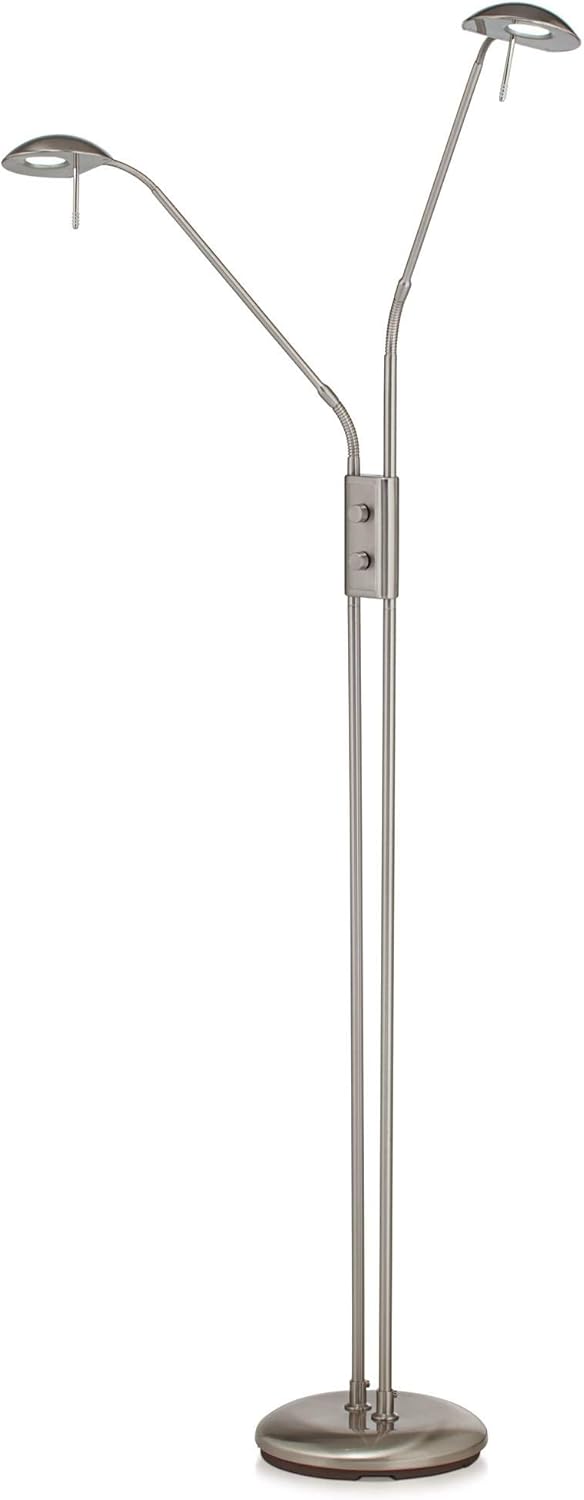 Brushed Nickel Silver 2-Light LED Pharmacy Lamp G461