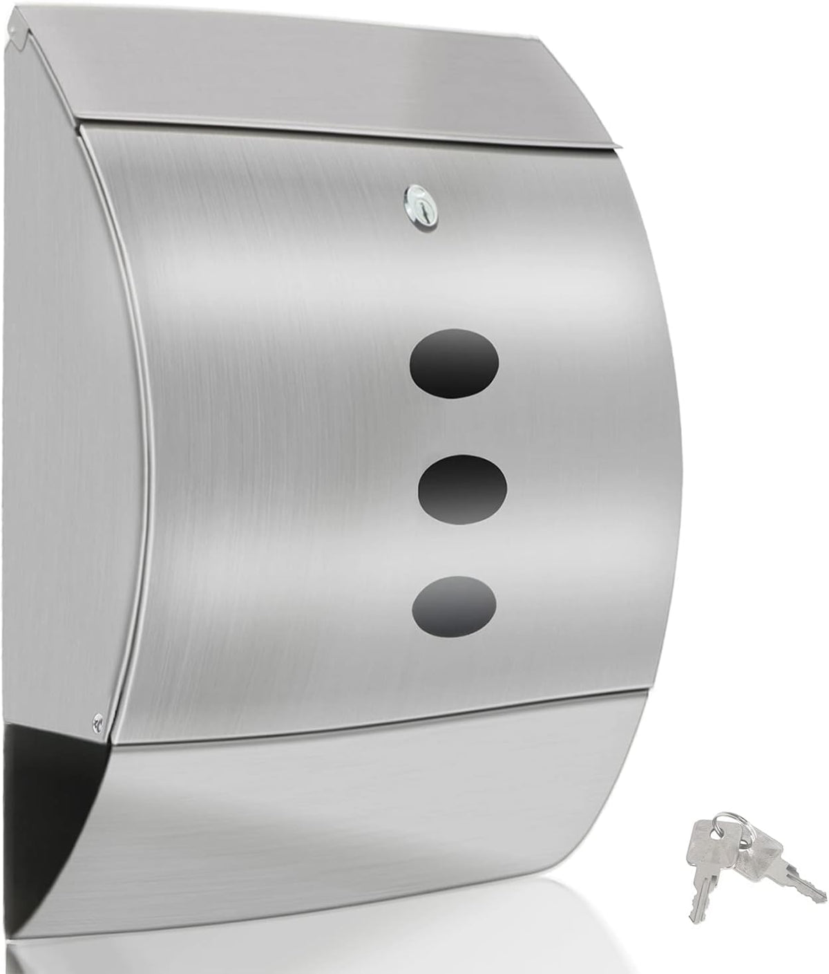 Large Wall-Mount Locking Mailbox with Key Lock and Newspaper Holder, 15.6" x 11.7" x 4.7" N378