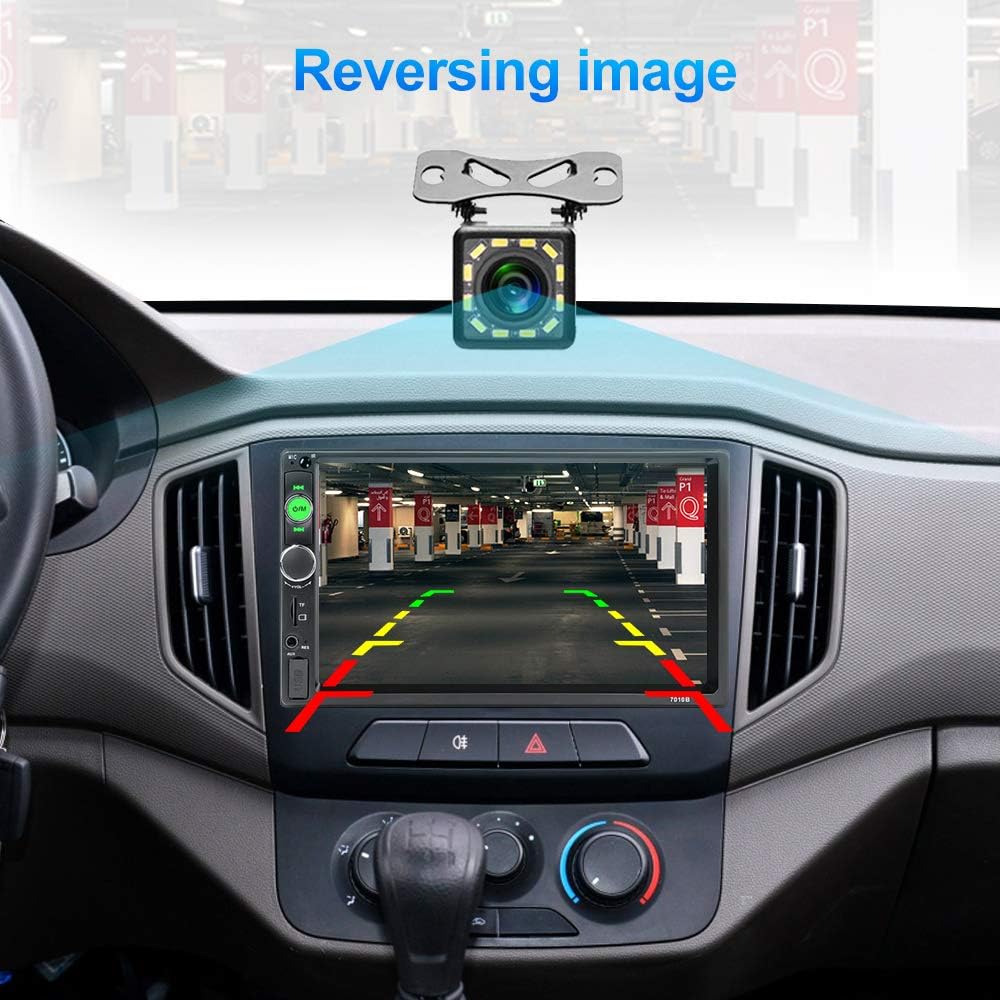 7 Inch Double Din Touchscreen Car Stereo with Bluetooth and Backup Camera B97232