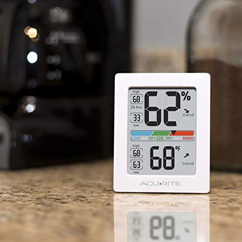 White 3 x 2.5 Inches Humidity Meter Hygrometer Indoor Digital Thermometer G325