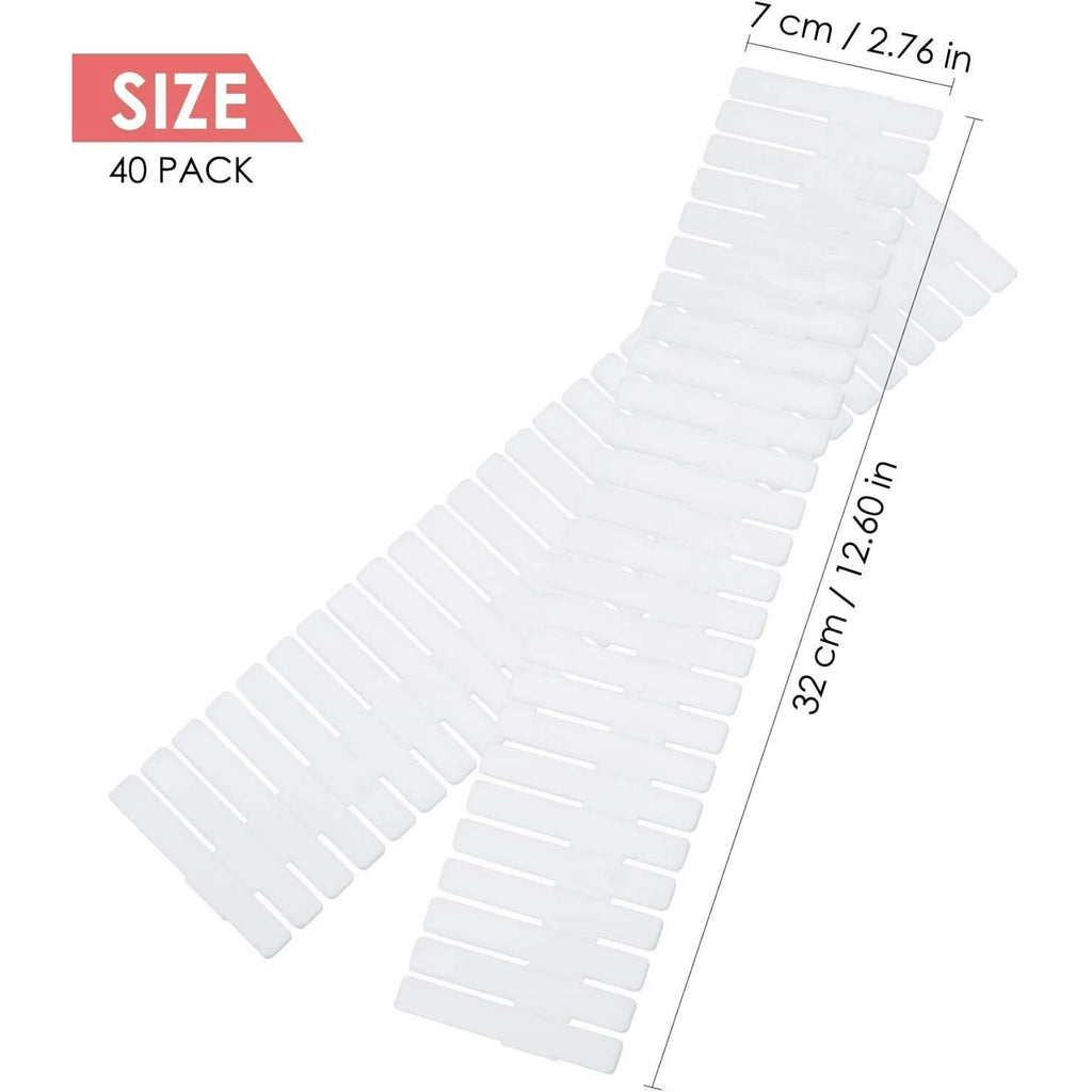 40 Pack White Drawer Dividers Organizer Set C925899