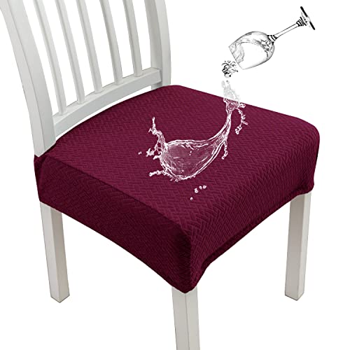 Light Gray Set of 2 Waterproof Jacquard Chair Seat Covers D583952