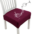 Light Gray Set of 2 Waterproof Jacquard Chair Seat Covers D583952