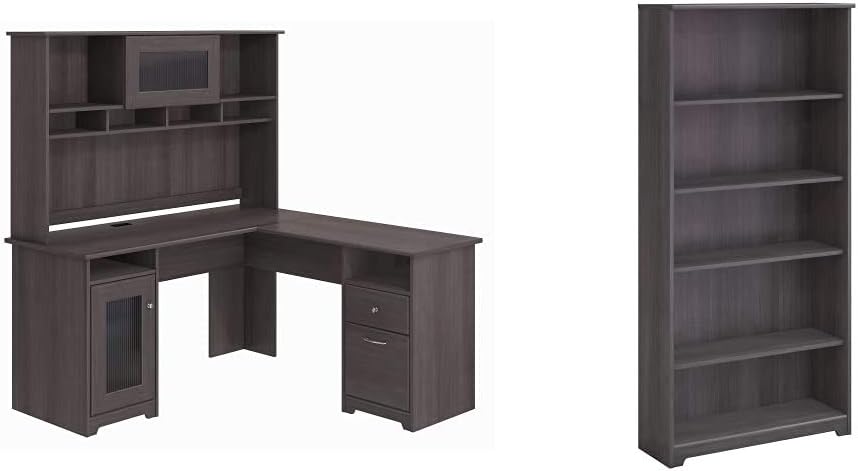 L Shaped Desk with Hutch K6834