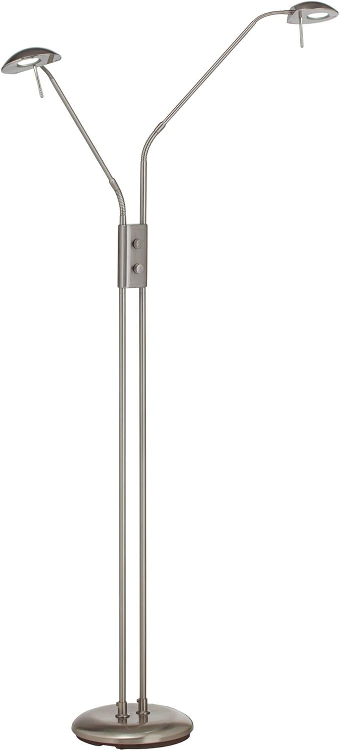 Brushed Nickel Silver 2-Light LED Pharmacy Lamp G461