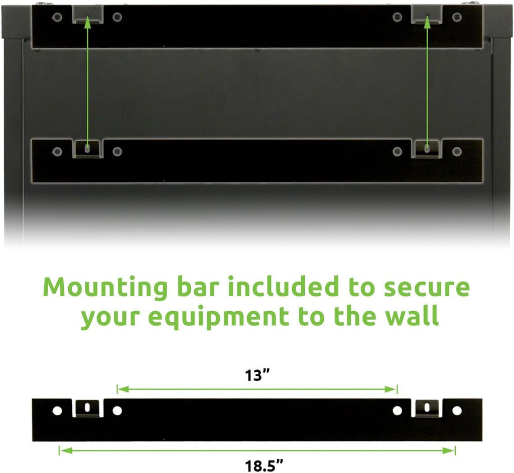 6U Wall Mount Network Server Cabinet Rack Enclosure Glass Door Lock M596536