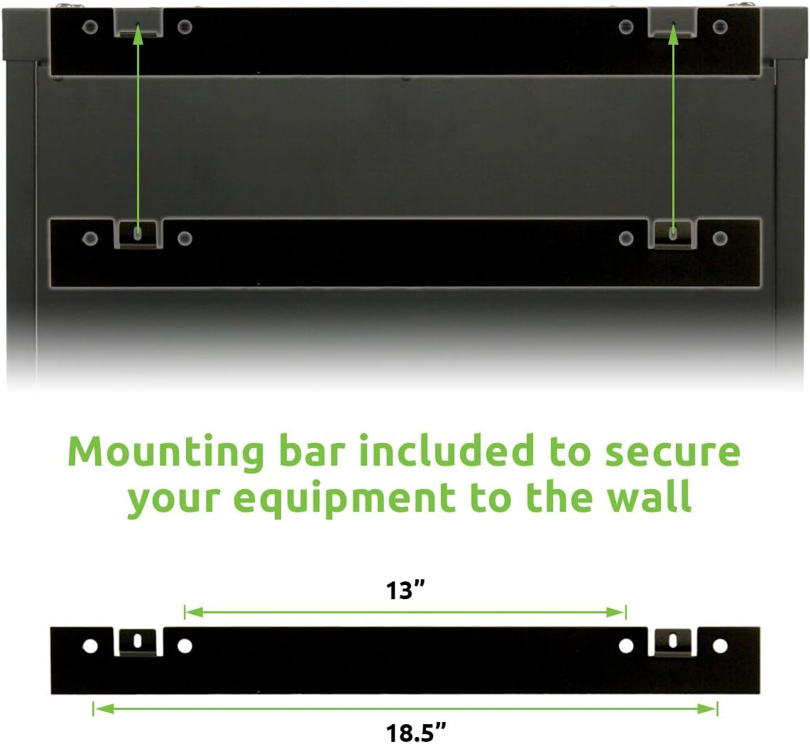 6U Wall Mount Network Server Cabinet Rack Enclosure Glass Door Lock M596536