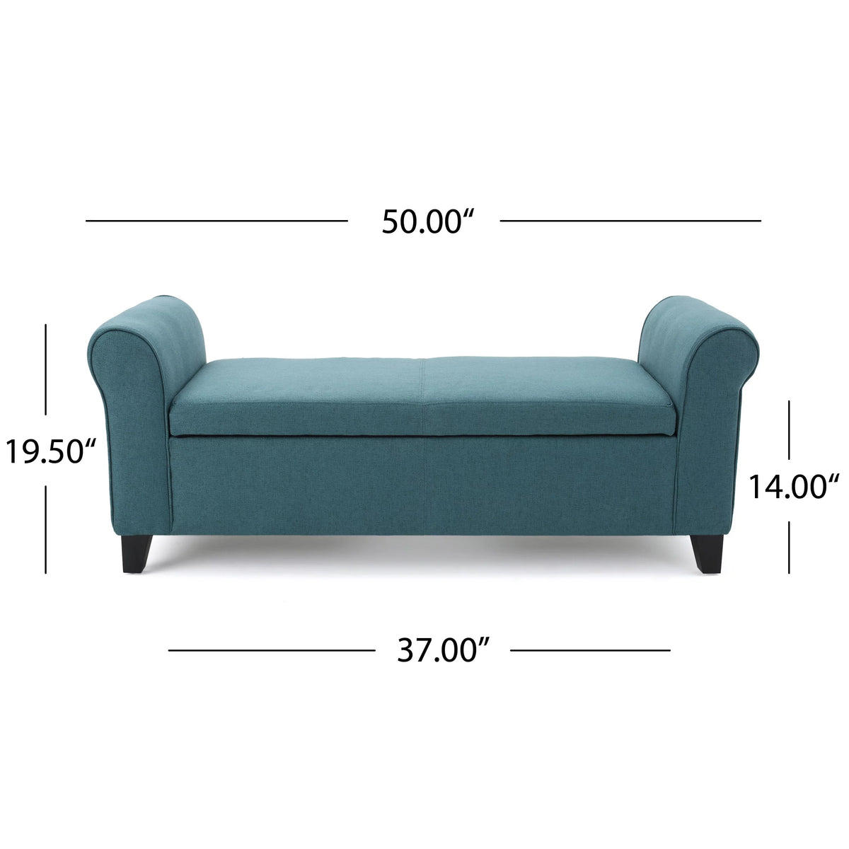 Dark Teal Upholstered Storage Ottoman C7018