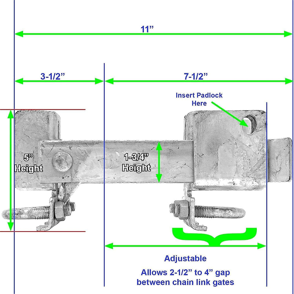 Chain Link Double Gate Latch for 1-5/8" Thru 2" Gate Frames Pack of 2 T73211