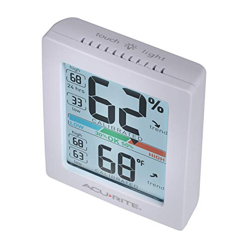 White 3 x 2.5 Inches Humidity Meter Hygrometer Indoor Digital Thermometer G325