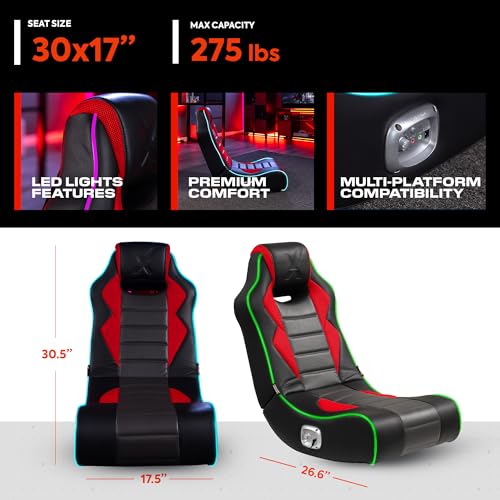 Foldable Bluetooth Audio Floor Chair with Headrest Mounted Speakers Z404546