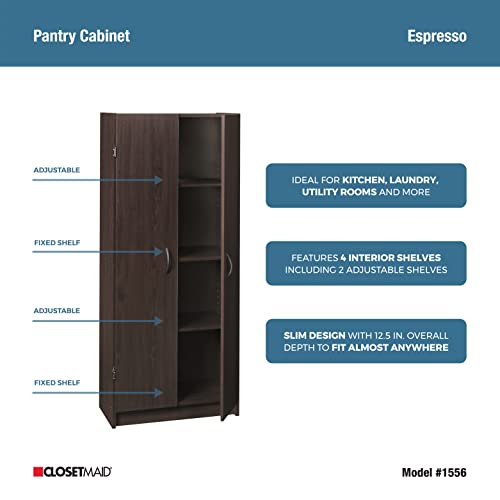 White 2 Door Pantry Cabinet with Adjustable Shelves A37865