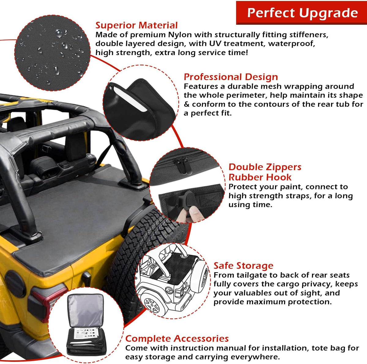 Black Vinyl Tonneau Cover 3 pcs I88809