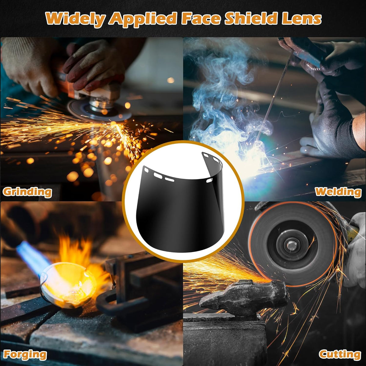 15.5'' x 8'' Tinted Full Face Shield Replacement Lens W9201