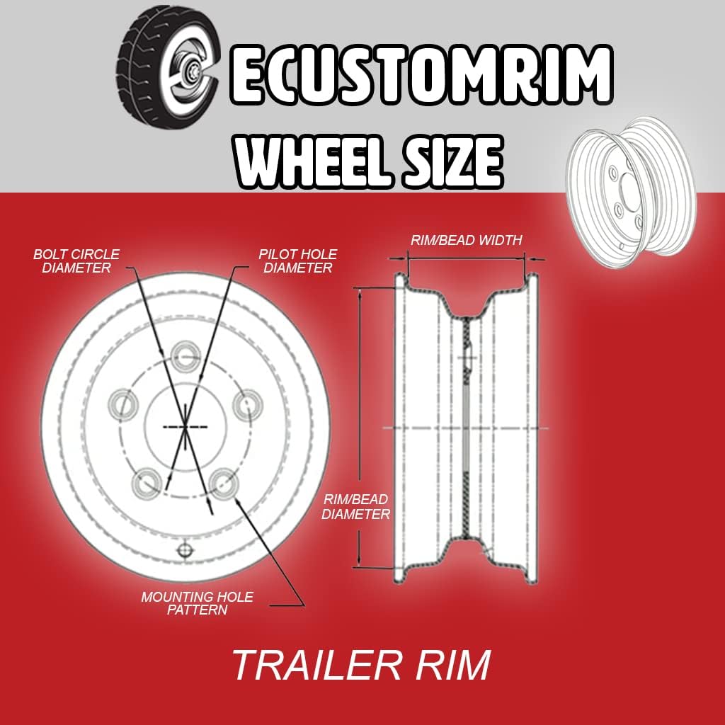 Radial Trailer Tire On Rim ST225/75R15 6 Lug Wheel Galvanized Spoke S9763